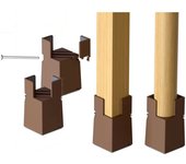 Juego de 4 elevadores de cama ajustables de 22 a 42 mm - Pies para sillas, mesas y sofás - Marrón
