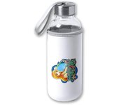 MERCHANDMANIA BIDON DE 420 ML CON FUNDA DE NEOPRENO logo jolly roger one piece oro Nami piratas rey mar dinero tapon seguridad