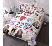 3pc Duvet Cover Set Blonde Girl The Singer Girl Reversible Soft Guitar Hat Comforter Cover and Matching Pillowcases