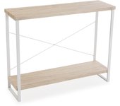 Versa Taline Mueble Recibidor Estrecho para la Entrada o el Pasillo, Mesa Consola, , Medidas (Al x L x An) 80 x 30 x 100 cm, Madera y Metal, Color Blanco