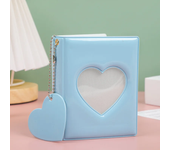 New 3-inch Solid Color Photo Album Love Hollow Photocard Holder with Heart Pendant Kpop Idol Cards Collect Book Polaroid Album