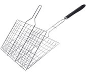 PARRILLA PARA BARBACOA CROMADA CON ASA DE POLIPROPILENO 35x22cm