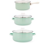 Set de Cocina Esmaltado Quid Cocco 3 Piezas - Antiadherente, Apto para Vitrocerámica, Inducción, Eléctrico y Gas