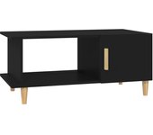 vidaXL Mesa de centro madera contrachapada 90x50x40 cm Blanco, Negro, Blanco brillante Mesita de Salón o Comedor o Auxiliar Mesa de Café Meuble Salón