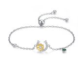 Trendy Bracelet For Women 925 Silver Sparkling Lucky Infinite Symbol Sakura Sunflower Butterfly Pendant Bracelet Wedding Jewelry