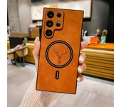 Luxury Leather Magsafe Magnetic Wireless Charging Phone Case For Samsung S24 Ultra S23 S22 S21 S25 Note 20 Ultra Plus Back Cover