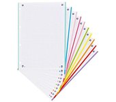 Hojas cuadriculadas A4 Recambio Oxford, School, 10 Banda colores, 160 Hojas, CuadrÃ­cula 5x5, Multicolor