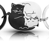 Keychain Couples, Stainless Steel t Puzzle Couple Keychain, Valentine's Day Gift for Him, She, Boyfriend, Girlfriend, Wife,