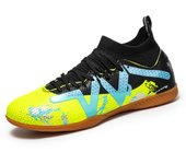 Professional Men's Indoor Flat Bottomed Soccer Shoes Adult Sports Wear Resisting Training Shoes Teenagers High-Tops Shoes