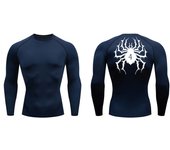 Spider Print Compression Shirts for Men Sporty Quick Dry Tees Tshirts Tops Gym Workout Running Undershirts Baselayers Rash Guard
