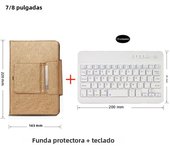 Universal Wireless Bluetooth Keyboard with Leather Case Stand Cover for iPad 7 8 Inch 9 10 Inch Tablet for iOS Android Windows