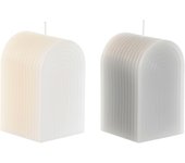 NILUXE HOME & STYLE Pack de 2 Velas Decorativas en Forma de Arco - Cera Blanca y Gris - Regalo San Valentín - Envío Rápido