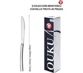 Mr.Spoon Serie Montaña Cuchillos 12, 48 o 120 piezas,Acero inoxidable 13/0,Económico y funcional,Cuchillo carne y mesa largo 235mm,cuchillo fruta 205mm,Mango monobloque,Apto para lavavajillas,Empaque ecológico,Idea para casa,hotel,restaurante
