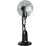 Ventilador Pulverizador de Pie 90W con Ruedas, 3 Velocidades + Función Humidificador Nebulizador - Tanque 2.8L, Oscilación 70°, 5 Aspas Silenciosas, Ideal para Interiores/Exteriores, Diseño Negro Moderno, 44.5x120 cm