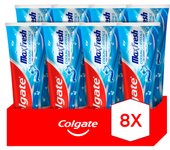 Pasta de dientes Colgate Max Fresh con cristales refrescantes, frescor duradero, menta fresca 75ml. Pack de 8