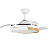 Ventilador de Techo Retráctil Fabrilamp Emperador Ø108cm - Color Blanco/Haya