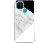 Funda compatible con Oppo A15 - Be Unique Funda Gel mármol con blanco y negro