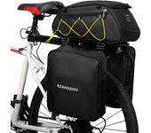 3 in 1 Bike Rack Bag Trunk Bag Waterproof Bicycle Rear Seat Bag Cooler Bag with 2 Side Hanging Bags Cycling Cargo Luggage Bag