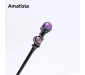 1PC Natural Crystal Ball Scepter Crystal Element Fairy Stick Ritual Props Altar Decor Charms Party Witch Decor Halloween