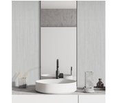 Muestra DIN A4 de Papel pintado vinílico lavable con textura en alto relieve color gris - Bissen Texture 681673 de GAULAN