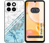 Tumundosmartphone Funda Silicona para Zte Blade A35 / A55 diseño Mármol 02 Dibujos