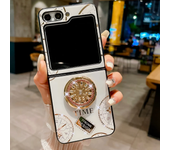 Luxury Glitter Phone Case for Samsung Galaxy Z Flip 5 4 3 Flip5 Flip4 Flip3 5G Zflip5 Girl Woman Ring Stand Holder Back Cover