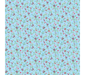 Papel Pintado Floral Coloridas en fondo turquesa
