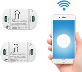 Tuya WiFi, interruptor inteligente WiFi, interruptor inteligente DIY de 10 A compatible con Alexa, Google Home (paquete de 2)