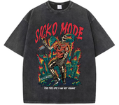 American Vintage T-Shirt Men Fashion Street Clothing Washed Old Cotton Streetwear Skeleton Singer Graphic TShirts Fashion Tshirt