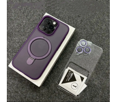 Metal Ring Stand Matte Magnetic Case for Magsafe IPhone 15 14 13 12 11 Pro Max Plus IPhone13 with Lens Protector Mac Safe Cover