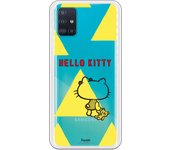 Funda original compatible con Samsung Galaxy A51 - Hello Kitty triangulos amarillos