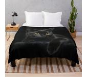 Black Cat Soft Throw Blanket Microplush Warm Blankets Lightweight Tufted Fuzzy Flannel Fleece Throws Blanket for Bed Sofa Couch