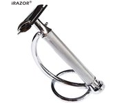 iRAZOR New Classic Heavy Weight Stainless Steel Double Edge Safety Razor Hair Removal Wet Shaver with 10 Blades for Men