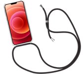 Niucom funda transparente con cordón para iPhone 12 11 XR XS carcasa con cuerda para colgar móvil protección antigolpes y caídas, correa ajustable al hombro