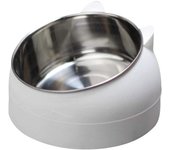 Pet Bowl de acero inoxidable - Bebedero para gatos - Comida y agua - Blanco