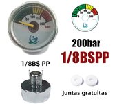 Manometer Pressure Gauge Mini Micro 25mm/1inch Gage Compressed Air Hand Pump Diving HPA Regulator M8*1 M10*1 1/8NPT 1/8BSPP