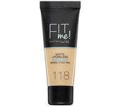 Base de Maquillaje Fit Me Mate: Fit Me! Matte Poreless - 118 - Maybelline