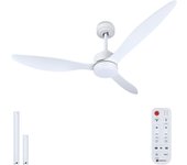 Aigostar Ventilador de Techo con Luz Silencioso 52″, Motor DC Reversible 40W, Mando a Distancia, 6 Velocidades, Luz Regulable (2700K-6500K), Ideal para Dormitorio, Sala o Cocina. Ø132 cm