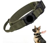 Adjustable Nylon AirTag Holder Dog Collar  Metal Buckle Pet Tactical Collar Dog Accessories Anti Last and Pet Dogs Tracing Safe