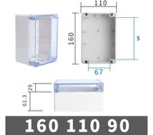 Transparent Waterproof Outdoor Enclosure Plastic Box Electronic Project  Case Instrument  Electrical Box Junction Box Housing