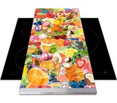 APCym Tabla deslizante con Ruedas para Robot de Cocina Thermomix, Monsieur Cuisine, Mambo, Aldi, Lidl, Tamaño 60x30cm MODELO FRUTAS MIX