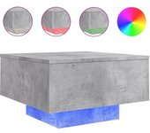 vidaXL Mesa de centro con luces LED 55x55x31 cm Blanco, Negro, Roble Sonoma Mesita de Salón o Comedor o Auxiliar Mesa de Café Meuble Salón