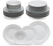 Vajilla 24 Piezas Güral Porselen Damla – Vajilla de Porcelana Blanca – Vajilla Completa y Elegante