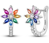 Hot Sale Fashion 925 Silver Earrings Sunflower Flower Four-Leaf Clover Island Spring Series Earrings Ladies Exquisite Birthday