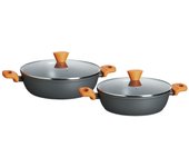 Set de 2 cacerolas Wind antiadherente aluminio naranja Ø26/Ø28 cm
