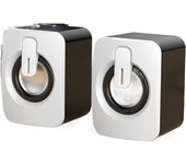 Mini altavoz informático USB Altavoces con cable 3d sonido estéreo sonido envolvente para ordenador personal Cuaderno de portátil, NO BLUETOOTH ( Color : Blanco Tamaño: Mediano)