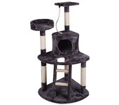 COTTECOTA- Árboles de actividades para gatos, 50 x 50 x H 132 cm, Casas para gatos con rascador de sisal gris, Juguetes para gatos con cama, Productos para mascotas, Torre rascadora con refugios, arbol de actividades para gatos con niveles Ref.555785