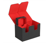 Caja de Almacenamiento para Baraja de Cartas 160 Tarjetas Negro y Rojo