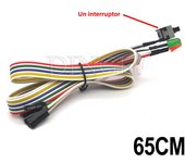 1PCS Computer power line Main engine power switchn Reset button with LED Push button switch connector Length 50cm 65cm 100cm