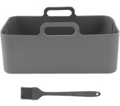 Recipiente de silicona para freidora de aire, reutilizable, con cepillo, para Ninjia DZ201 DZ401